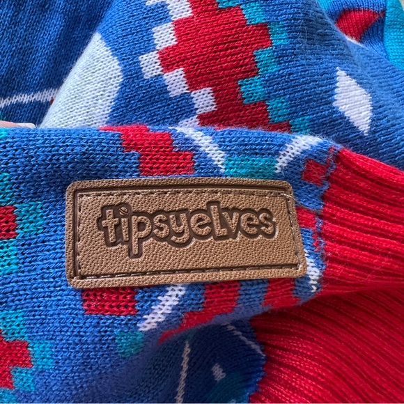 Tipsy Elves Natty Light ugly Christmas sweater NWT M - Picture 2 of 7